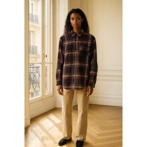 Ralph Lauren‎ Womens Plaid Elbow Patch Long Sleeve Shirt 8 Equestrian Sporty